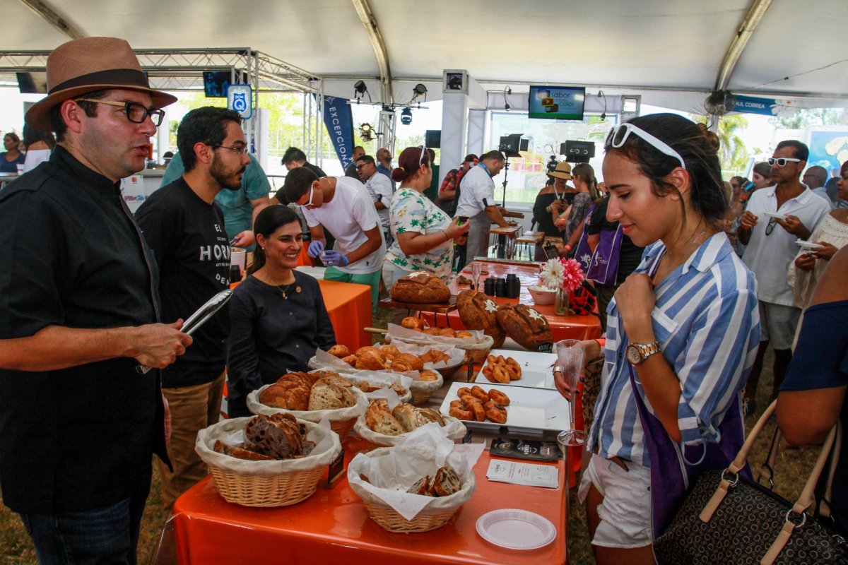 Local food vendors at an event.