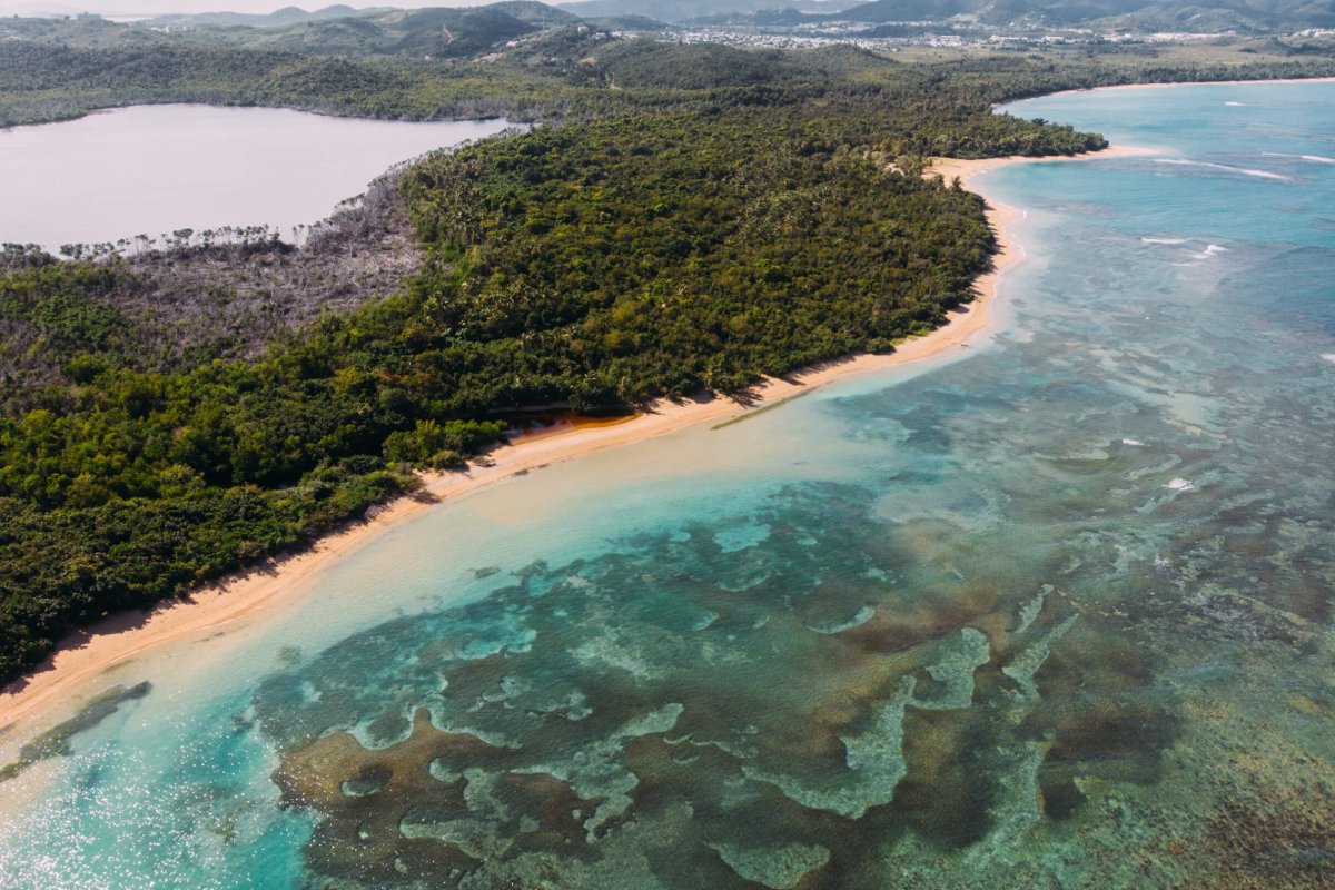 Aerial views of Playa Escondida and Playa Colorá.