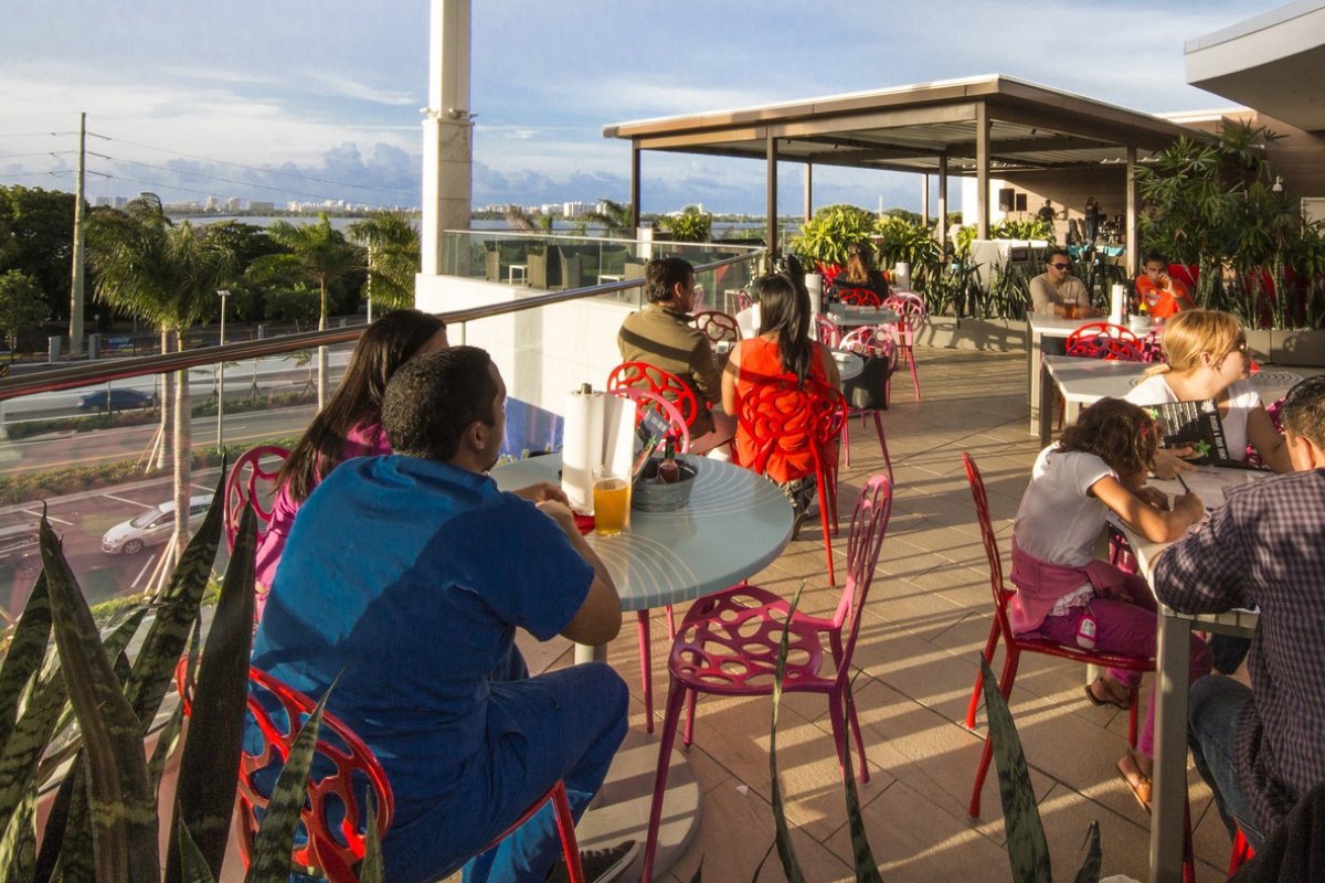 View of the The Mall of San Juan's rooftop.