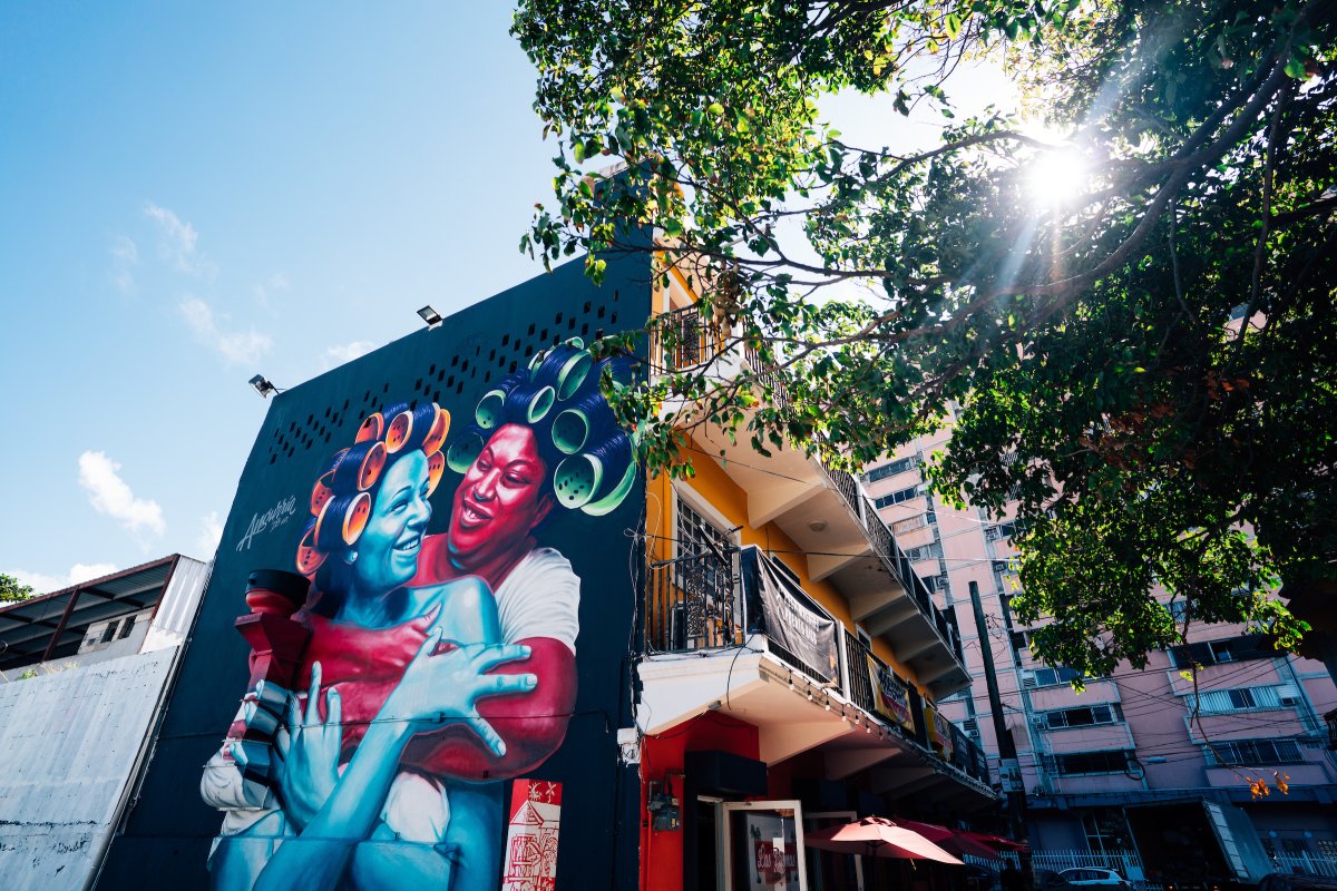 Colorful mural in the Santurce neighborhood.