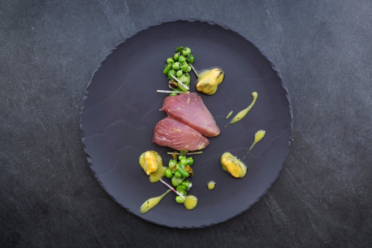 An overhead view of a plate of food at 1919 Restaurant in San Juan