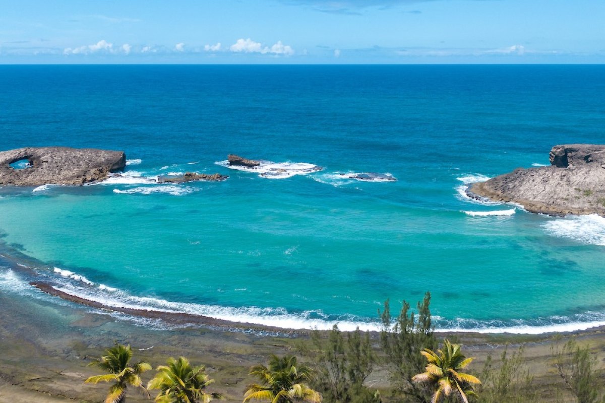 Aerial view of beach in Arecibo.