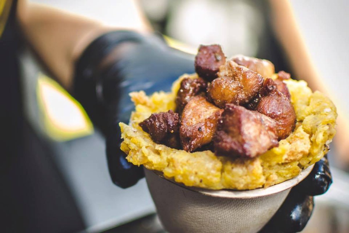 Mofongo filled with meat.