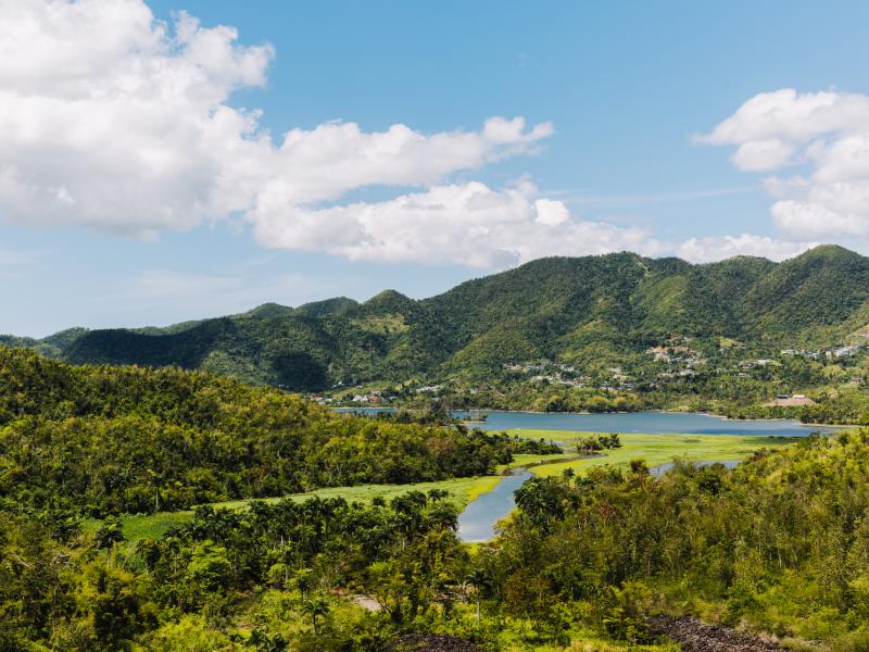 Panoramic view of Puerto Rico's mountains.