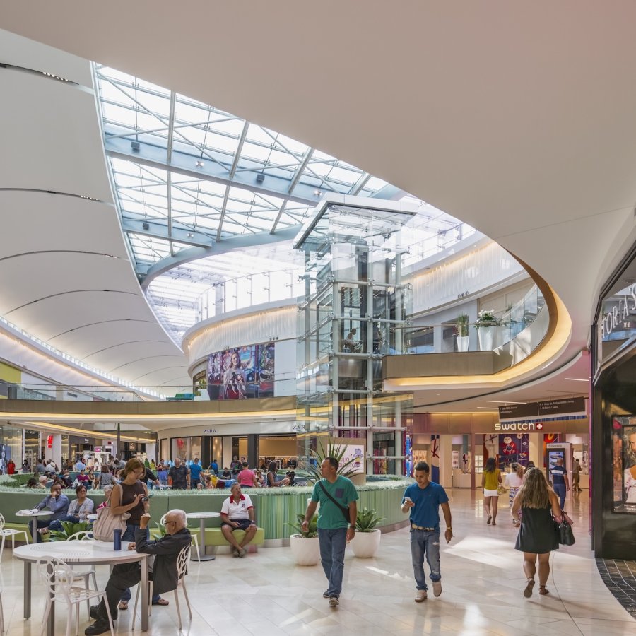 Shoppers enjoy the luxurious offerings at the Mall of San Juan.