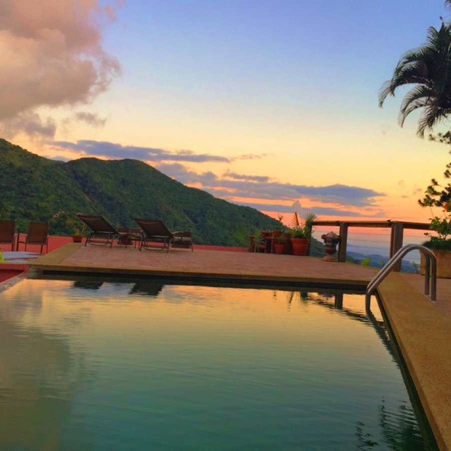 Pool view at Casa Flamboyant bed and Breakfast.