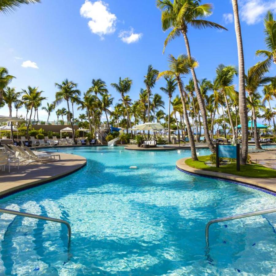 Pool view at the Hilton Ponce Golf and Casino.