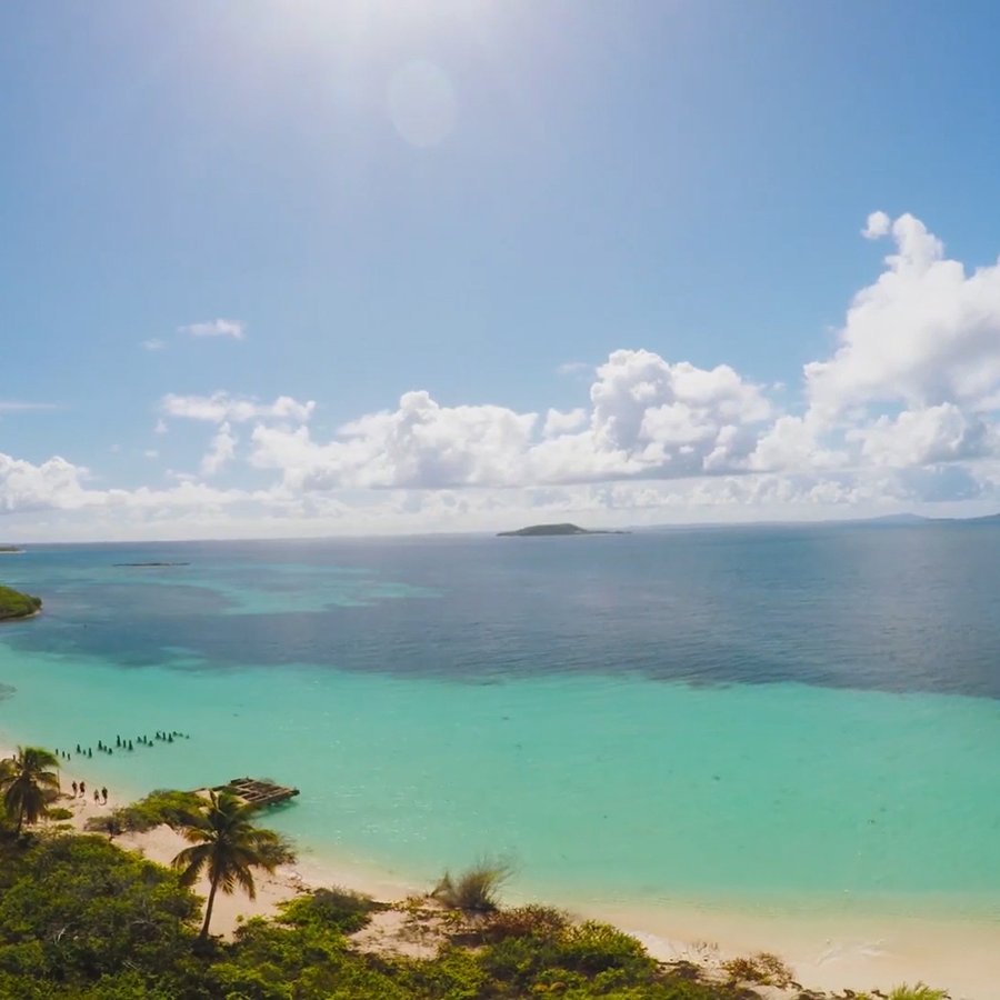 Panoramic view of Icacos Island in Fajardo