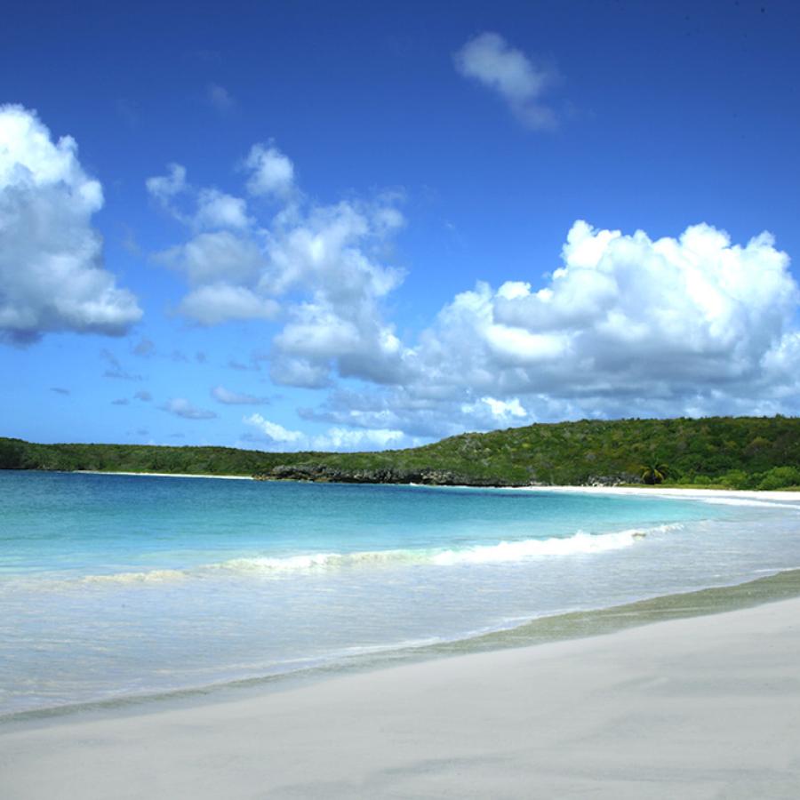 View of the pristine Red Beach in Vieques.