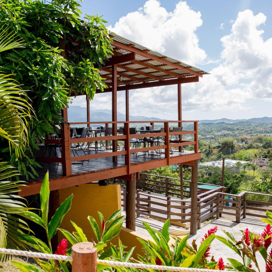 Scenic overview of Juncos from the Restaurante Casaju.