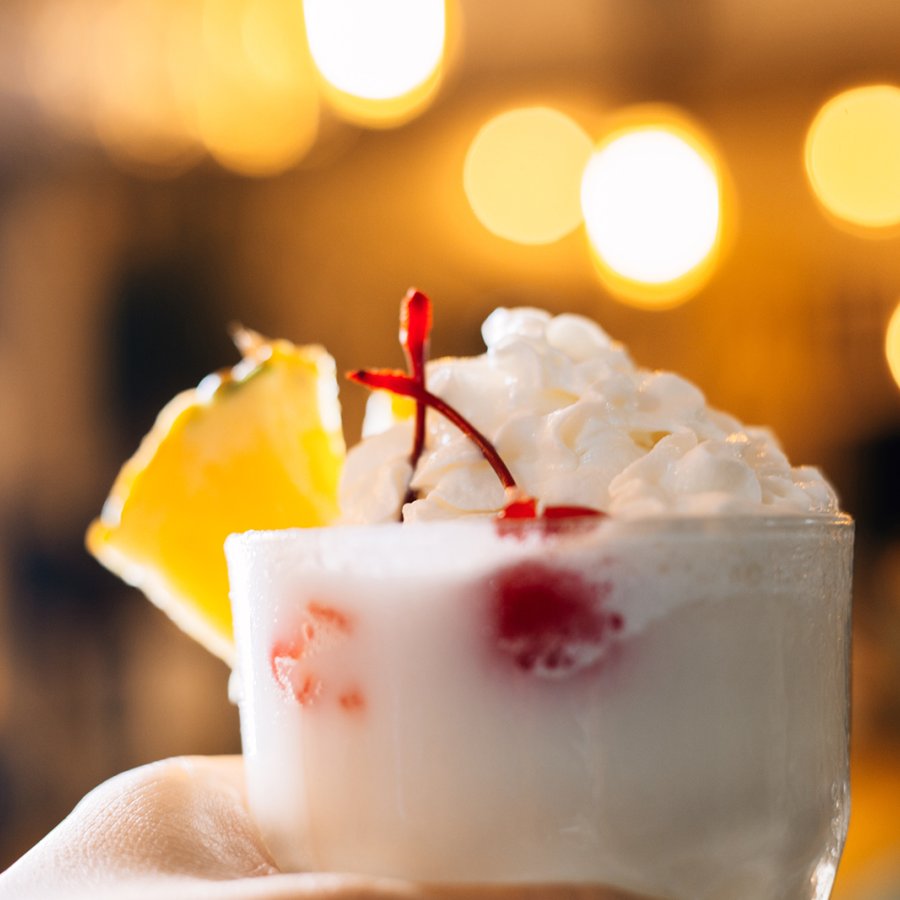 Piña colada in a glass.