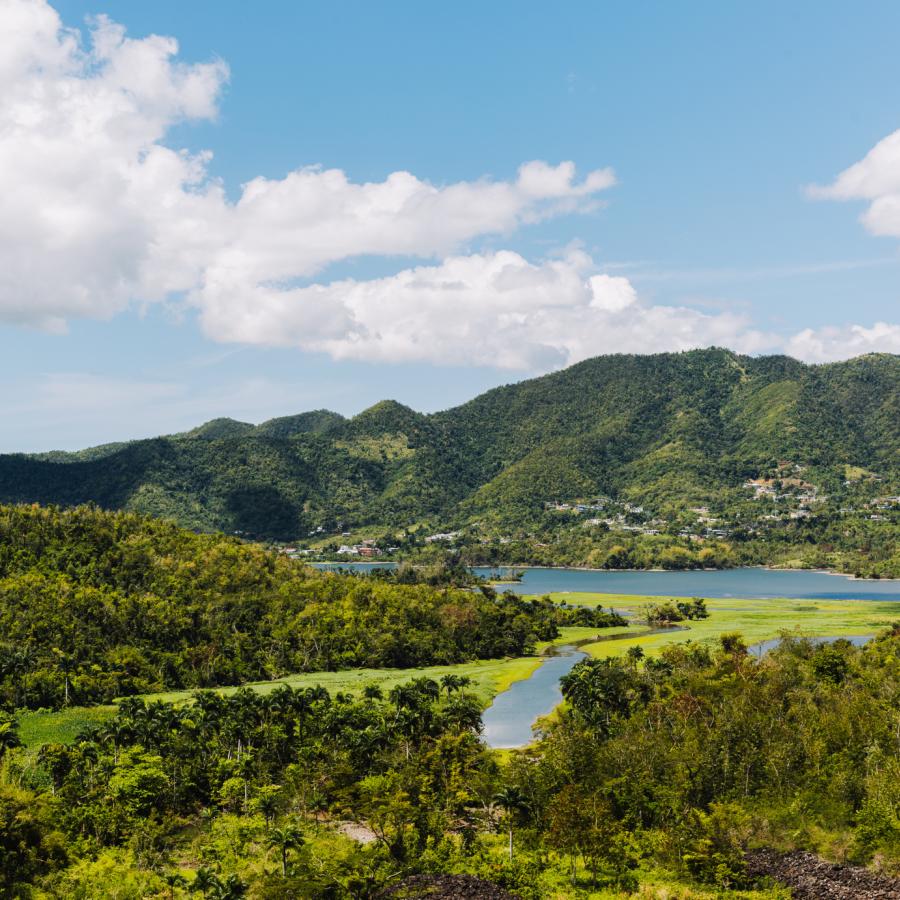 Panoramic view of Puerto Rico's mountains.