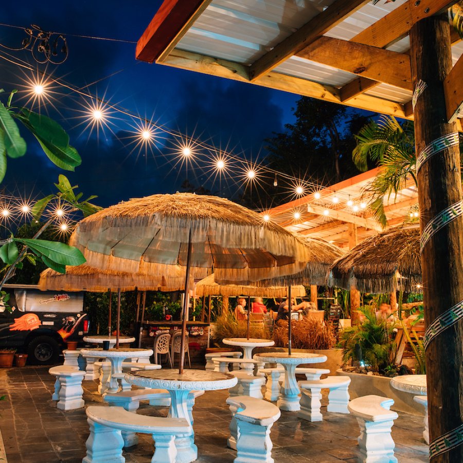 View of La Estación, an old gas station turned restaurant in Fajardo.