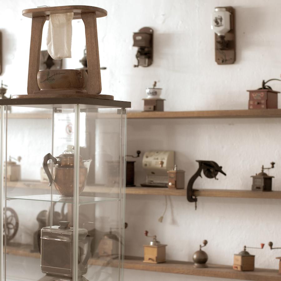 View of old coffee items at the Museo del Café in Ciales