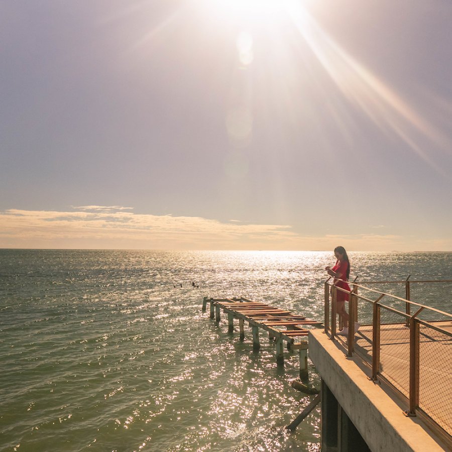 Sun shines over the bay in Salinas