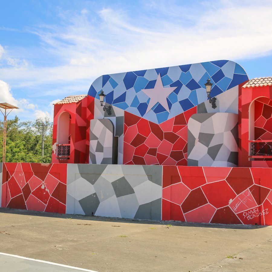 A mural of the Puerto Rican Flag 