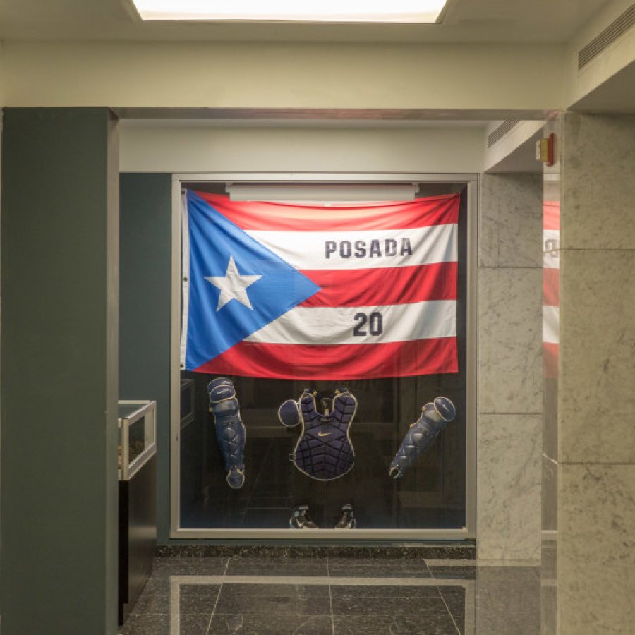 A display dedicated to former New York Yankees catcher Jorge Posada at the Museo del Deporte de Puerto Rico.