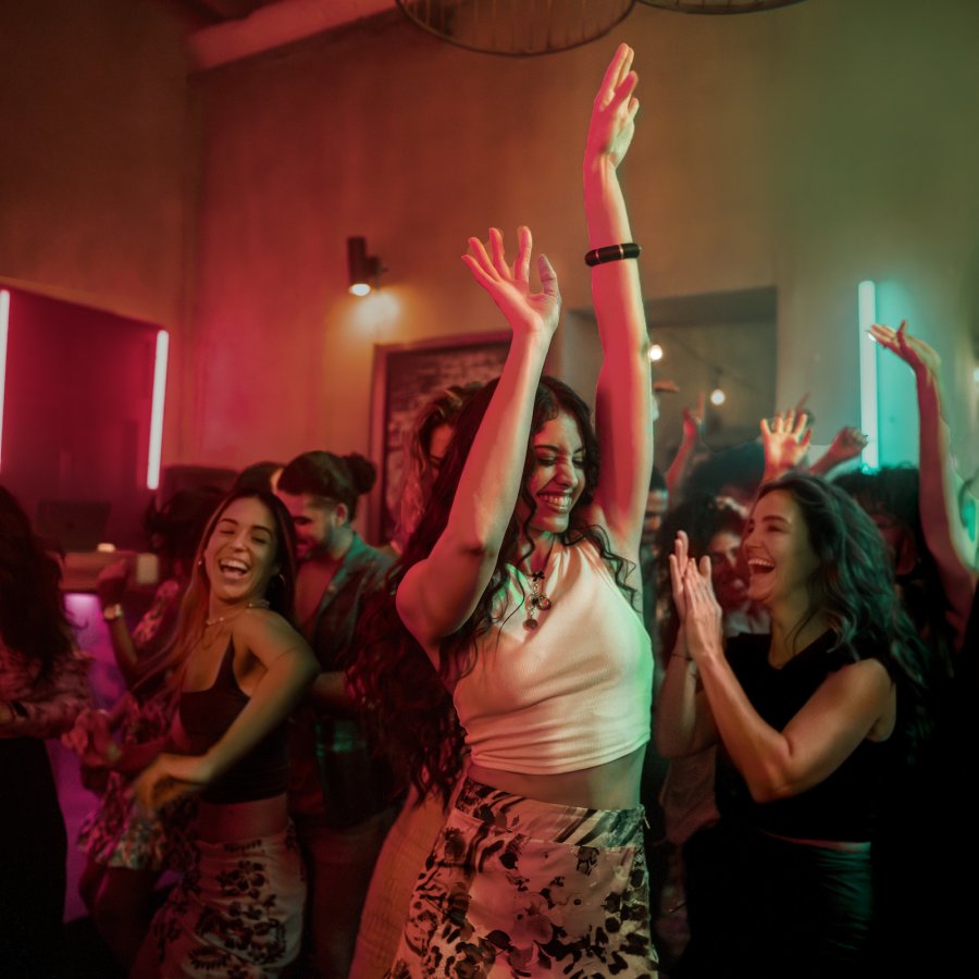 Group of people dancing.