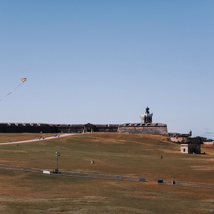 Landscape view of a castle fort.