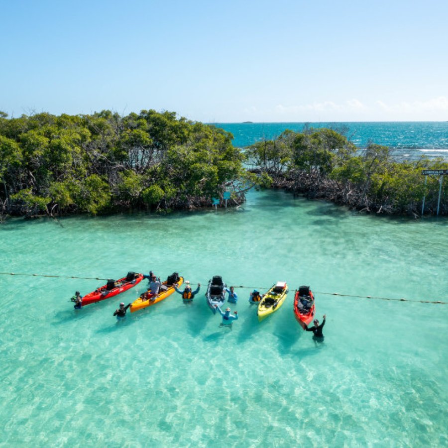Kayas en el agua.